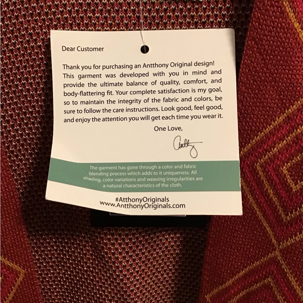 Elegant Red and Gold Open Cardigan - Picture 5 of 7